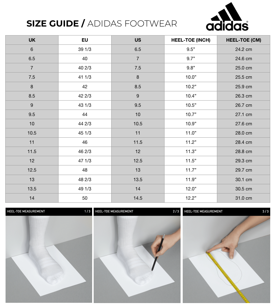 adidas shoe size guide