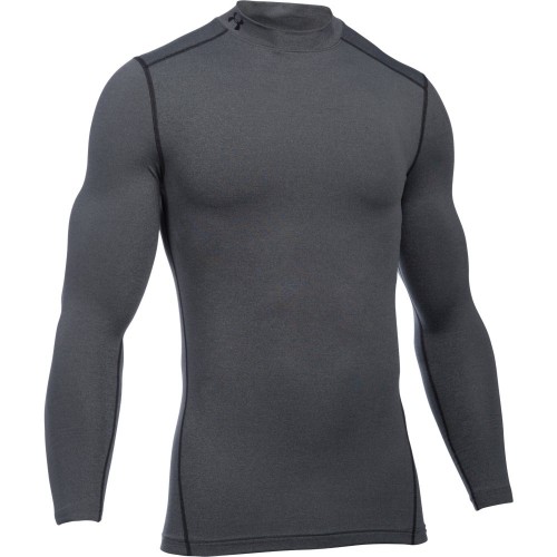 Under Armour Golf ColdGear Compression Mock Mens Thermal Base Layer (Carbon Heather)