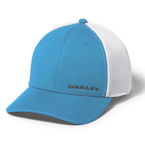 Oakley Silicon Bark Trucker 4.0 Fitted Mens Cap   - Atomic Blue