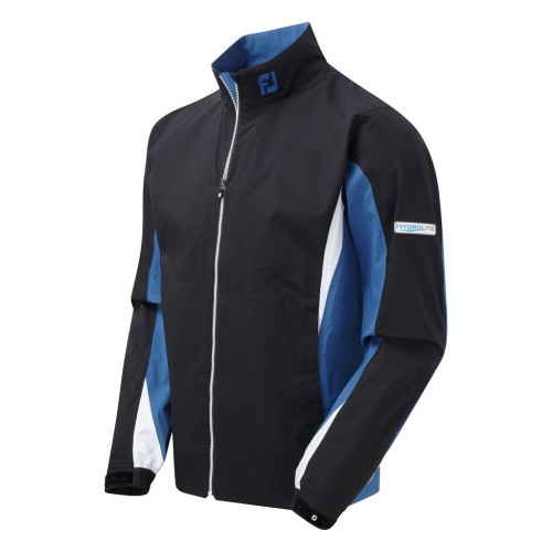 FootJoy Golf Hydrolite Mens Waterproof Jacket ((Full Zip) Black/Cadet Blue)