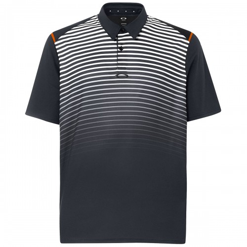 Oakley Golf Striped Ellipse Mens Polo Shirt (Blackout)