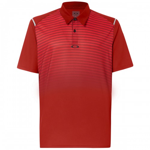 Oakley Golf Striped Ellipse Mens Polo Shirt  - Iron Red