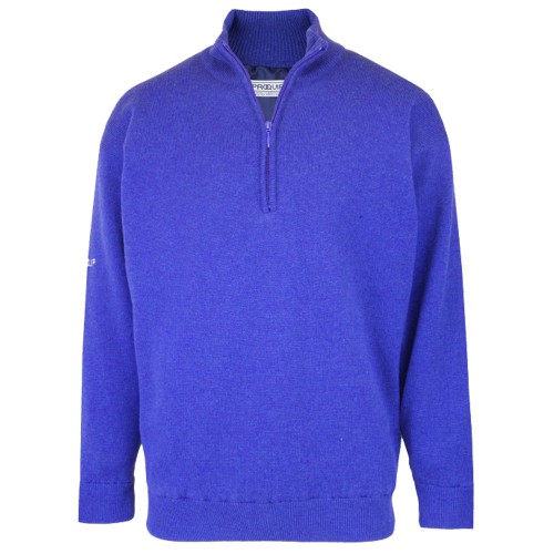 Proquip Golf Lined Windproof Mens 1/2 Zip Lambswool Sweater (Persian Blue)