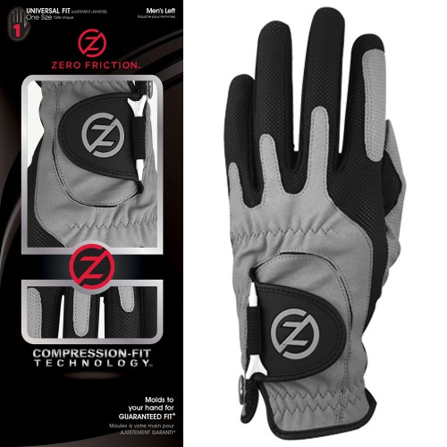 Zero Friction Mens Golf Glove Left Hand - OSFA  - Silver