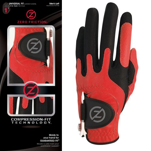 Zero Friction Mens Golf Glove Left Hand - OSFA (Red)