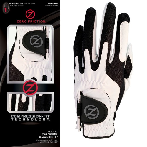 Zero Friction Mens Golf Glove Left Hand - OSFA (White)