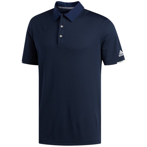 adidas Golf Climachill Tonal Stripe Mens Short Sleeve Polo Shirt (Collegiate Navy)