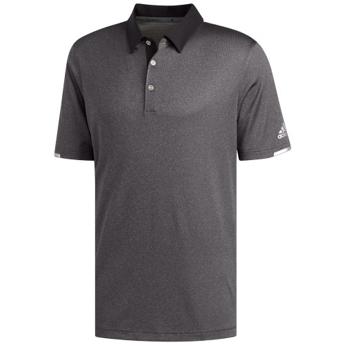 adidas Golf  Mens ClimaChill Core Heather Short Sleeve Polo Shirt  - Black Heather