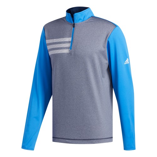 adidas Golf 3-Stripes Competition 1/4 Zip Mens Sweater (Blue/Collegiate Navy)