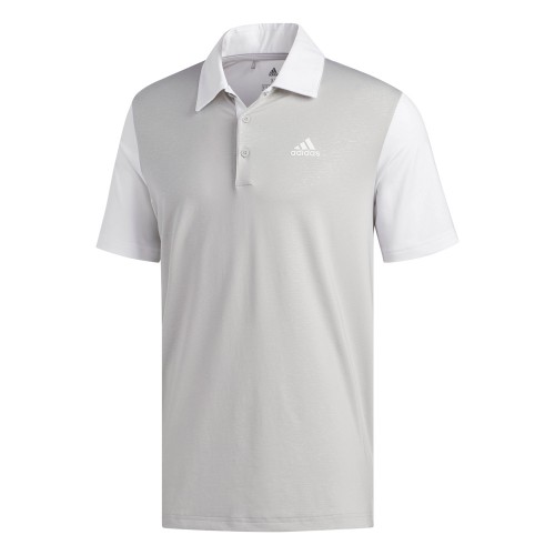 adidas Golf Ultimate 365 Camo Embossed Mens Short Sleeve Polo Shirt (White/Grey)