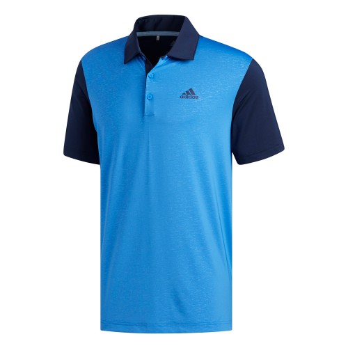 adidas Golf Ultimate 365 Camo Embossed Mens Short Sleeve Polo Shirt (Collegiate Navy/True Blue)