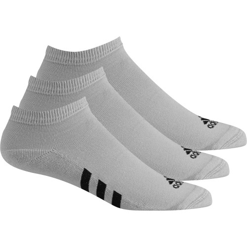 adidas Golf No Show Performance Stripe Mens Socks - 3 Pack (Grey Two)