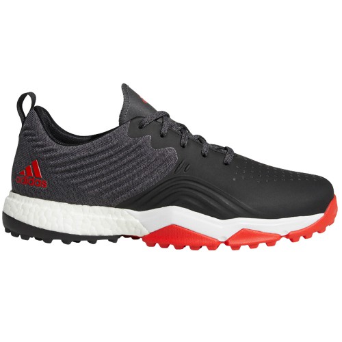 Adidas AdiPower 4ORGED S Water-Repellent Mens Golf Shoes - Wide Fit (Core Black/Red)