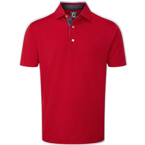 FootJoy Golf Stretch Pique Paisley Trim Mens Polo Shirt  - Red