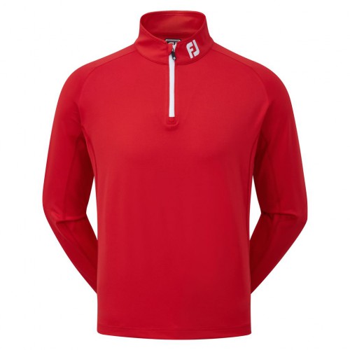 FootJoy Mens Chillout Golf Pullover Sweater 1/4 Zip - Athletic Fit (Red)