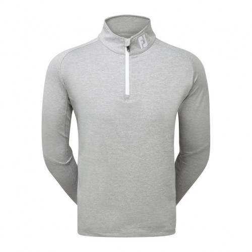 FootJoy Mens Chillout Golf Pullover Sweater 1/4 Zip - Athletic Fit (Heather Grey)
