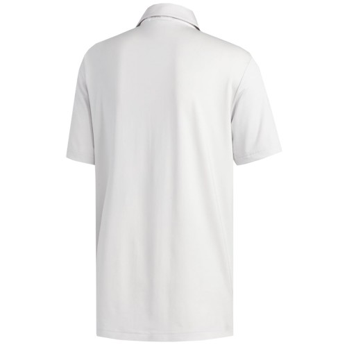 adidas Golf Ultimate 365 3-Stripes Heathered Mens Short Sleeve Polo Shirt  - Grey Three/Crystal White