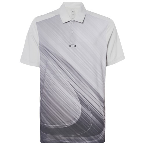 Oakley Golf Exploded Ellipse Mens Polo Shirt (Light Grey)