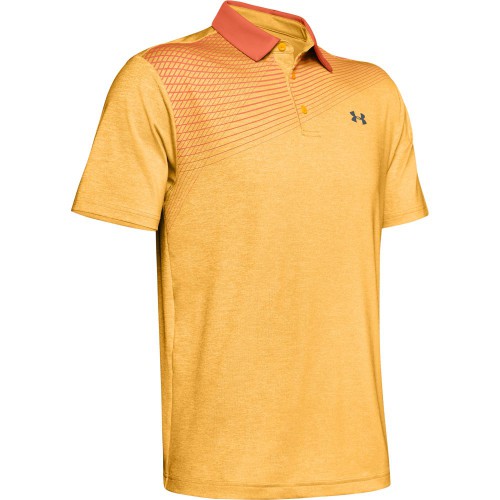 Under Armour Golf Playoff 2.0 Mens Polo Shirt (Mango Orange/Pitch Grey)