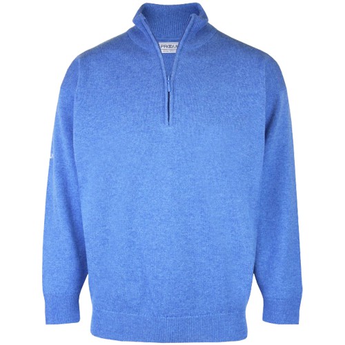 Proquip Golf Lambswool Zip Neck Mens Sweater  - Mariner