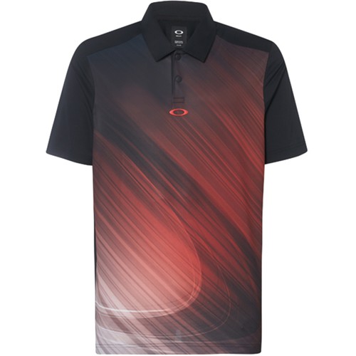 Oakley Golf Exploded Ellipse Mens Polo Shirt (Blackout)