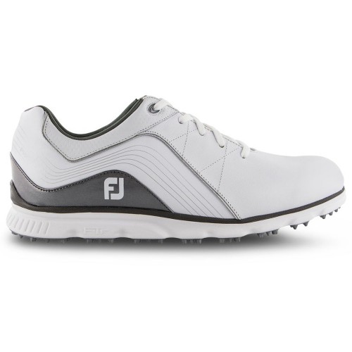 FootJoy Pro SL Waterproof Leather Mens Spikeless Golf Shoes (White/Silver (2019))