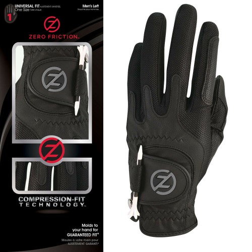 Zero Friction Mens Golf Glove Right Hand - OSFA (Black)