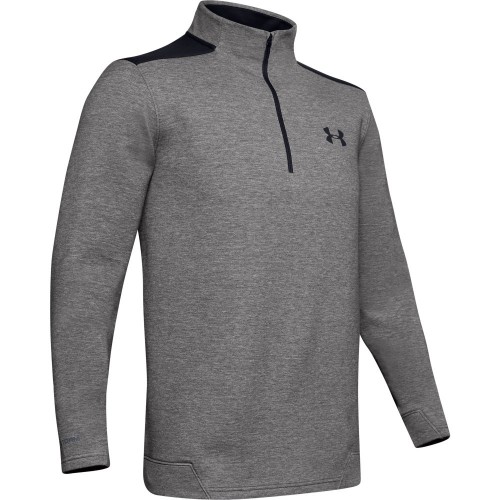 Under Armour Golf UA Storm PlayOff 1/2 Zip Golf Sweater (Pitch Grey Heather/Black)