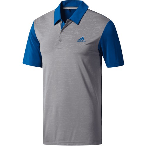 adidas Golf Ultimate 365 Camo Embossed Mens Short Sleeve Polo Shirt  - Dark Marine/Grey Three