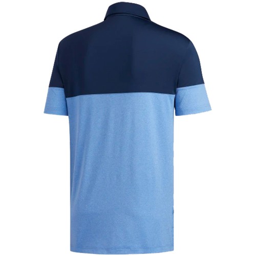 adidas Golf Ultimate 2.0 Heather Blocked Short Sleeve Mens Polo Shirt  - S/L True Blue