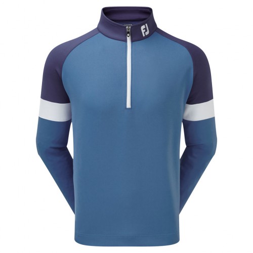 FootJoy Golf Jersey Knit Track Chillout Mens Pullover (Blue Marlin/Twilight/White)