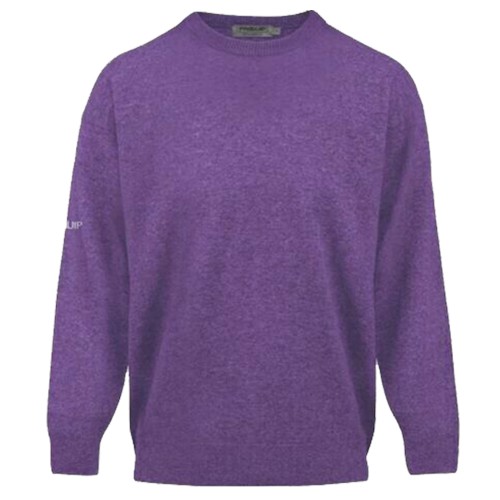 PROQUIP Golf Mens Crew-Neck Lambswool Sweater (Purple)