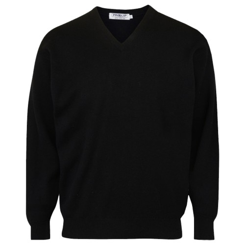 PROQUIP Golf Mens V-Neck Lambswool Sweater (Black)