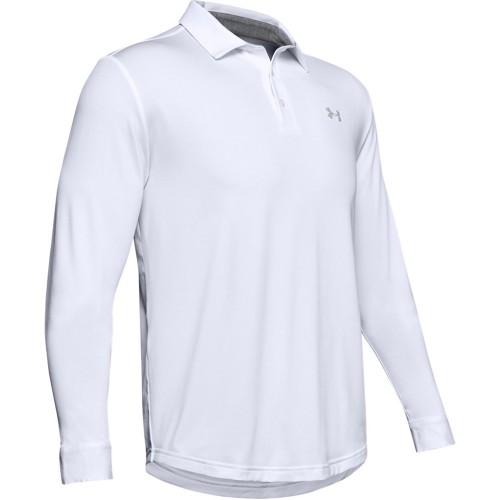 Under Armour Golf Playoff 2.0 Long Sleeve Mens Polo Shirt (White)
