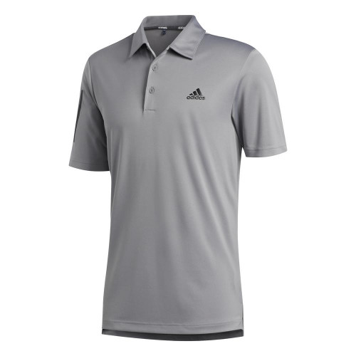 adidas Golf 3-Stripe Basic Mens Polo Shirt (Grey Three)