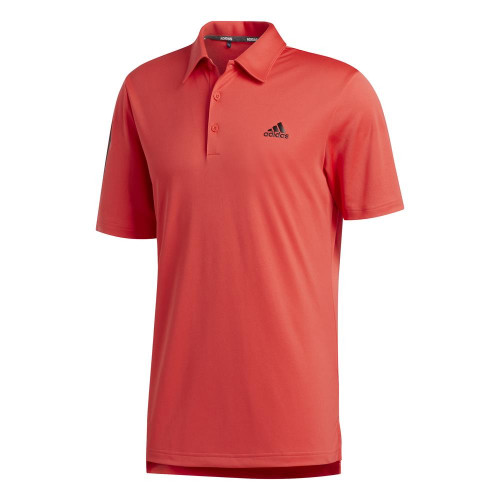 adidas Golf 3-Stripe Basic Mens Polo Shirt (Real Coral)