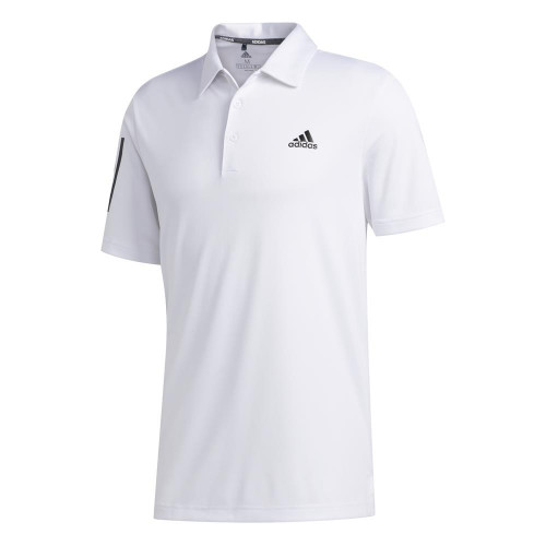 adidas Golf 3-Stripe Basic Mens Polo Shirt  - White