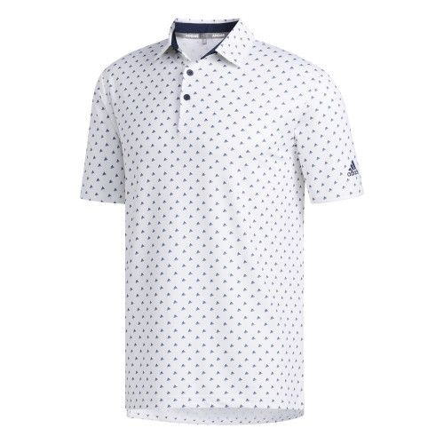 adidas Golf Ultimate365 Badge of Sport Mens Polo Shirt (White/Collegiate Navy)