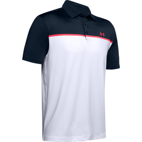 Under Armour Mens Engineered PlayOff Golf Polo Shirt  - Academy/White