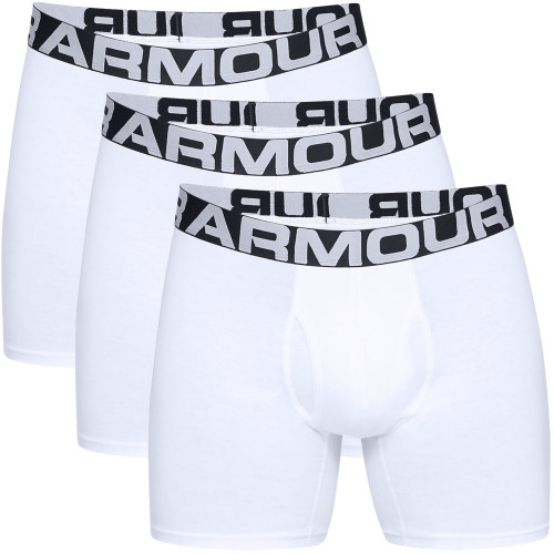 Under Armour Charged Cotton 6" Boxerjock 3 Mens Boxer Shorts (White)