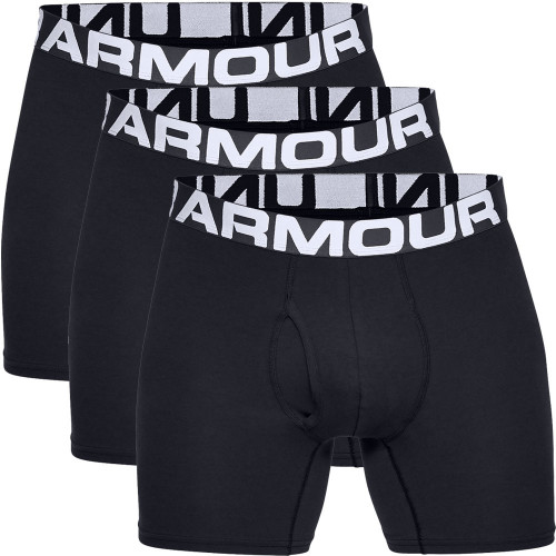 Under Armour Charged Cotton 6" Boxerjock 3 Mens Boxer Shorts (Black)