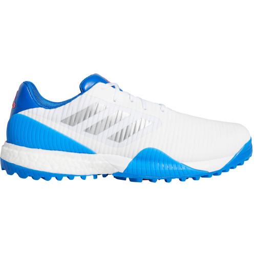 adidas CodeChaos Sport Mens Spikeless Golf Shoes (White/Silver/Glory Blue)