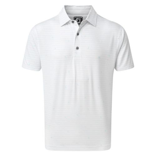 FootJoy Golf Lisle Leaf Print Mens Polo Shirt
