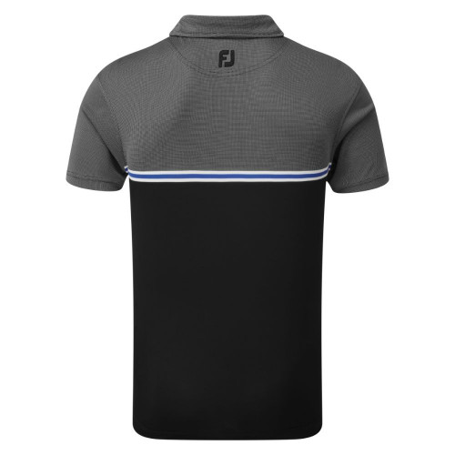 FootJoy Golf Jacquard Top Colour Block Mens Polo Shirt  - Black