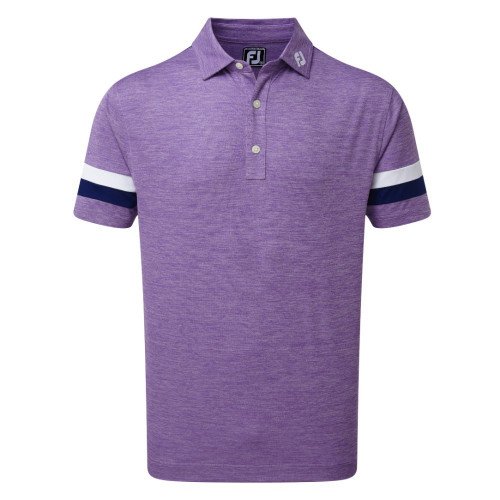 FootJoy Golf Smooth Pique Space Dye Mens Polo Shirt (Purple/Blue/White)