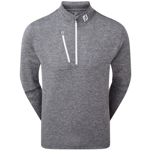 FootJoy Golf Heather Pinstripe Chill-Out Mens Pullover (Navy/White)