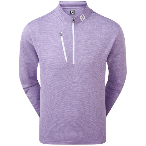 FootJoy Golf Heather Pinstripe Chill-Out Mens Pullover (Purple/White)
