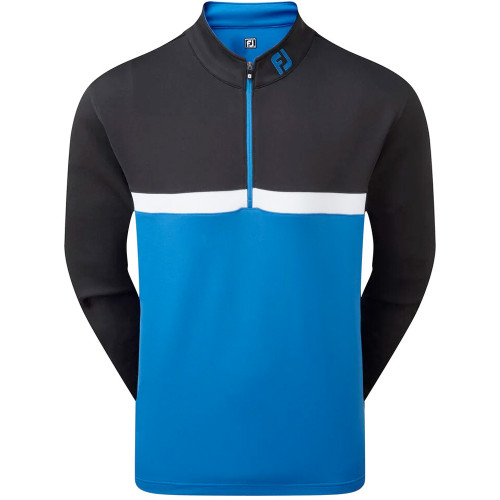 FootJoy Golf Colour Blocked Chill-Out Mens Pullover (Black/Royal/White)