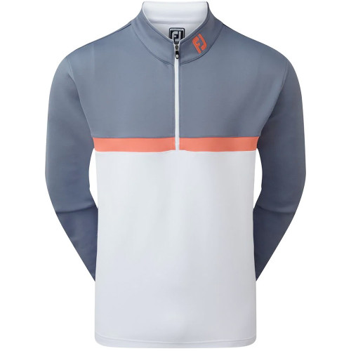 FootJoy Golf Colour Blocked Chill-Out Mens Pullover (Slate/White/Coral)