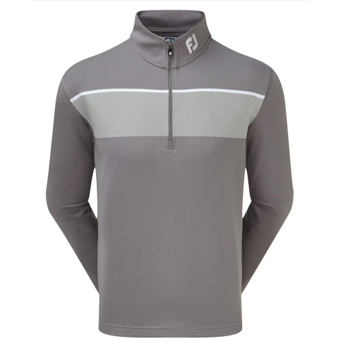 FootJoy Golf Jersey Chest Stripe Chillout Mens Sweater (Charcoal/Grey/White)